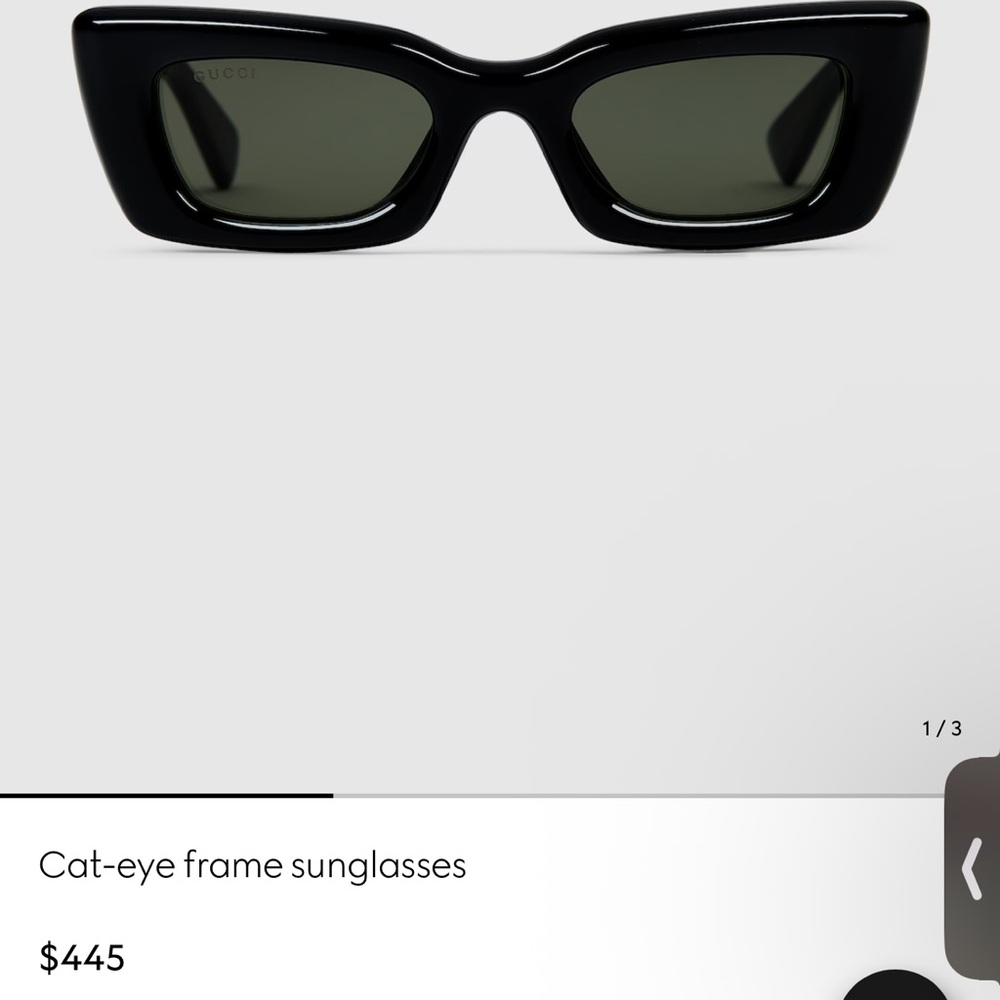 Gucci Black Rectangular Sunglasses